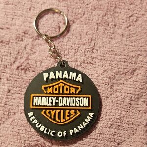 Harley-Davidson Panama Black and Orange Keychain